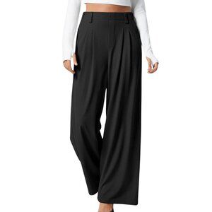 HALARA High Waist Waffle Knit Wide Leg Pants Black Various Sizes NWOT